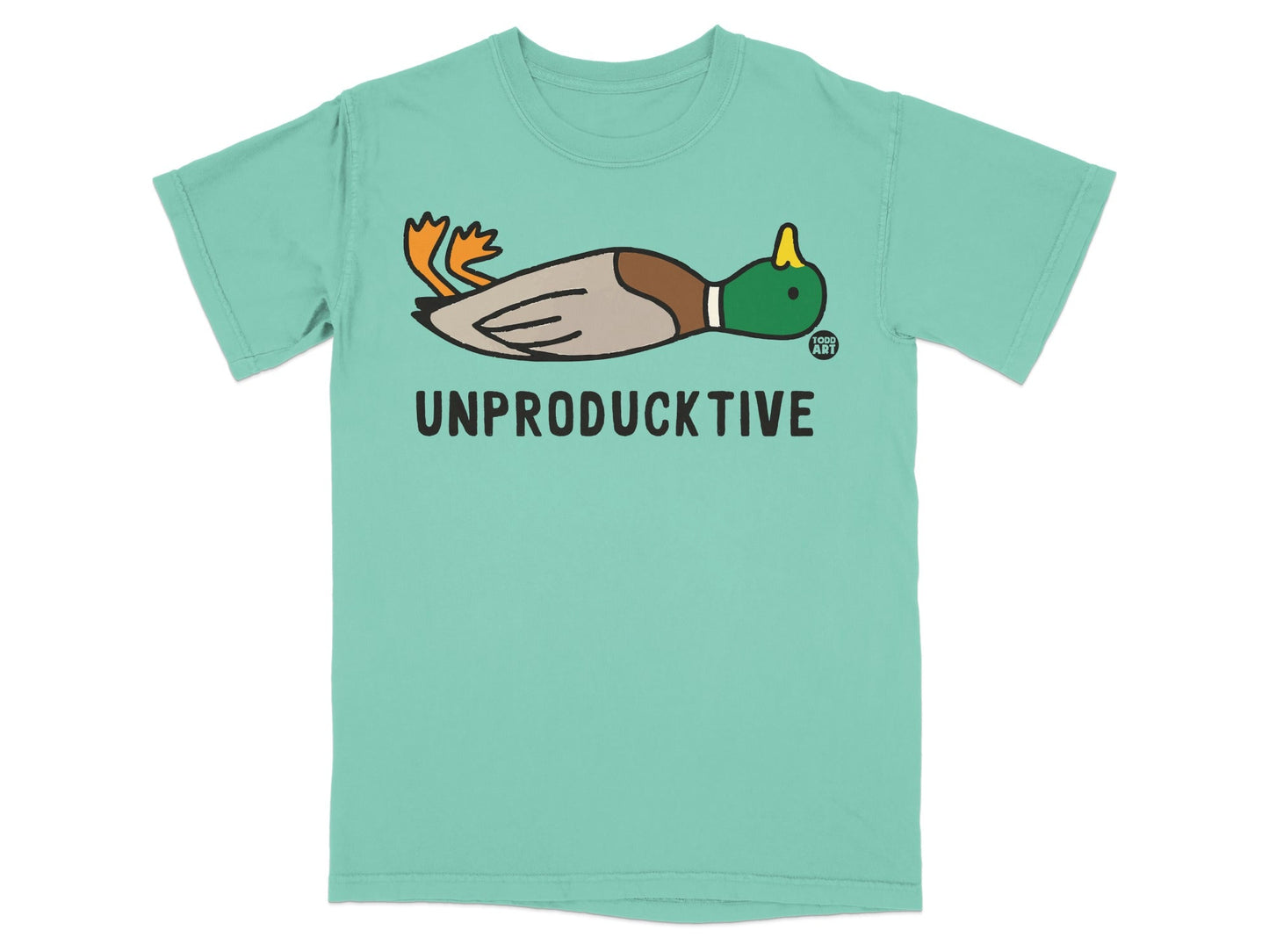 Funny Duck Design Unproductive Graphic T-Shirt