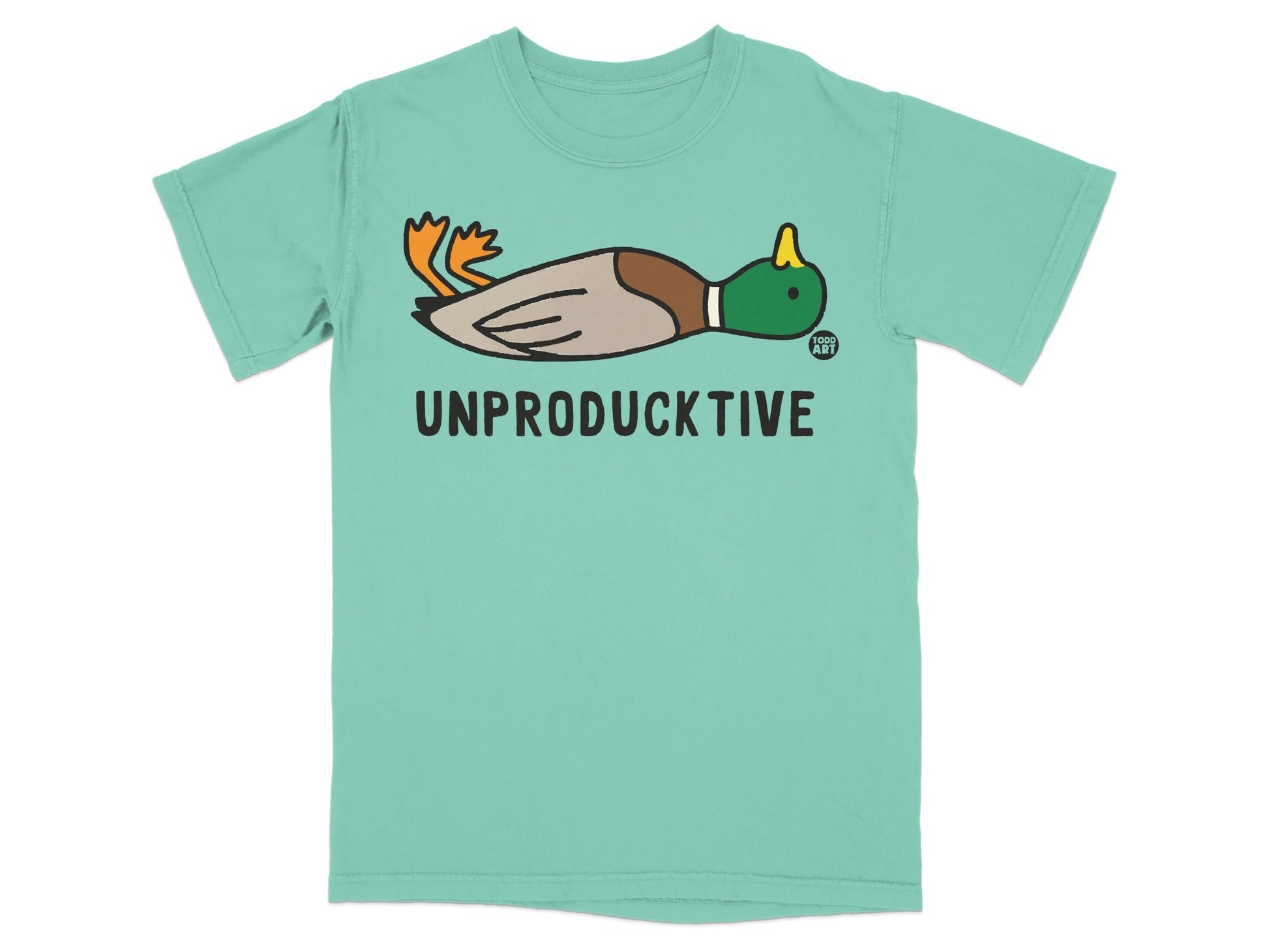 Funny Duck Design Unproductive Graphic T-Shirt