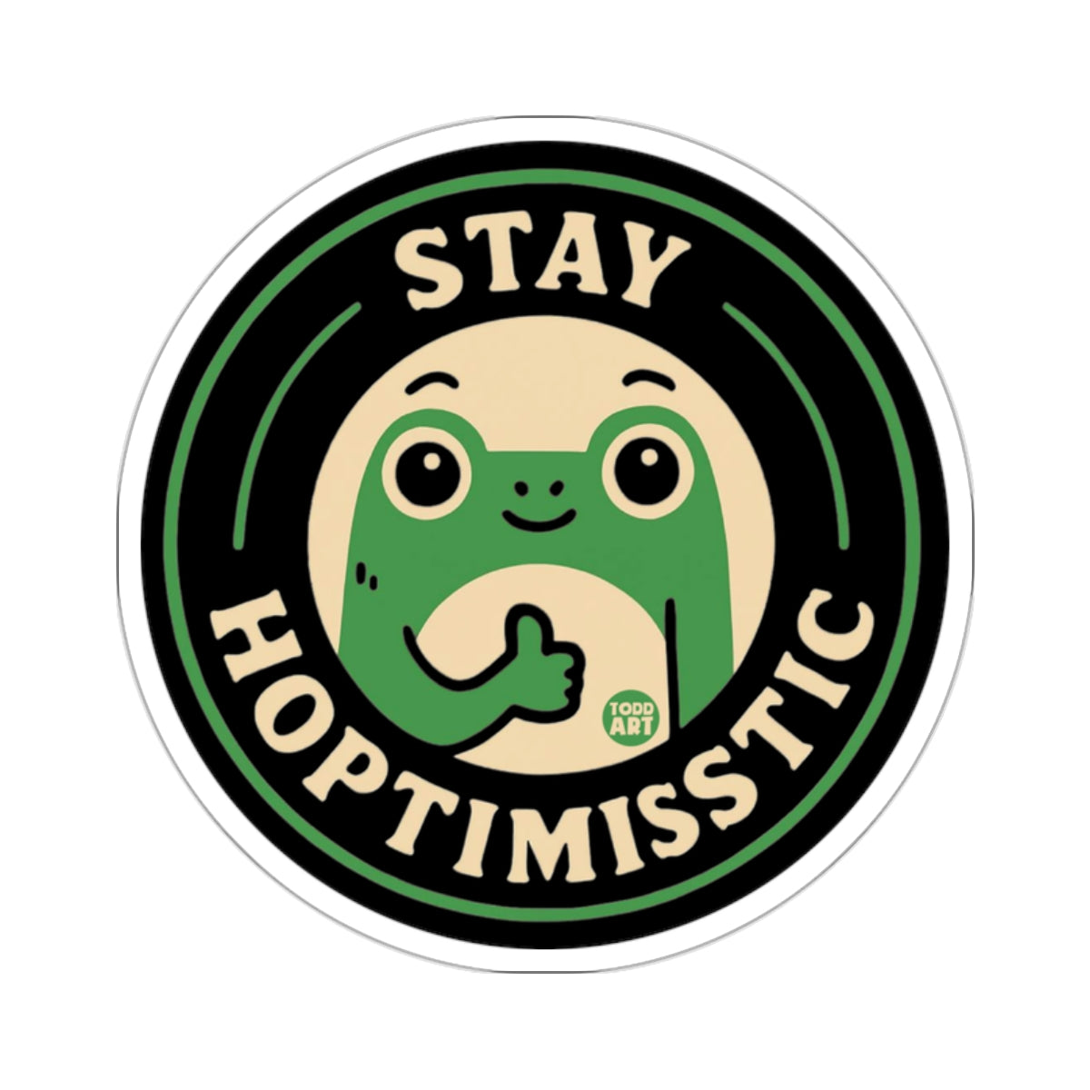 Stay Hoptimisstic Cute Frog Character Design 