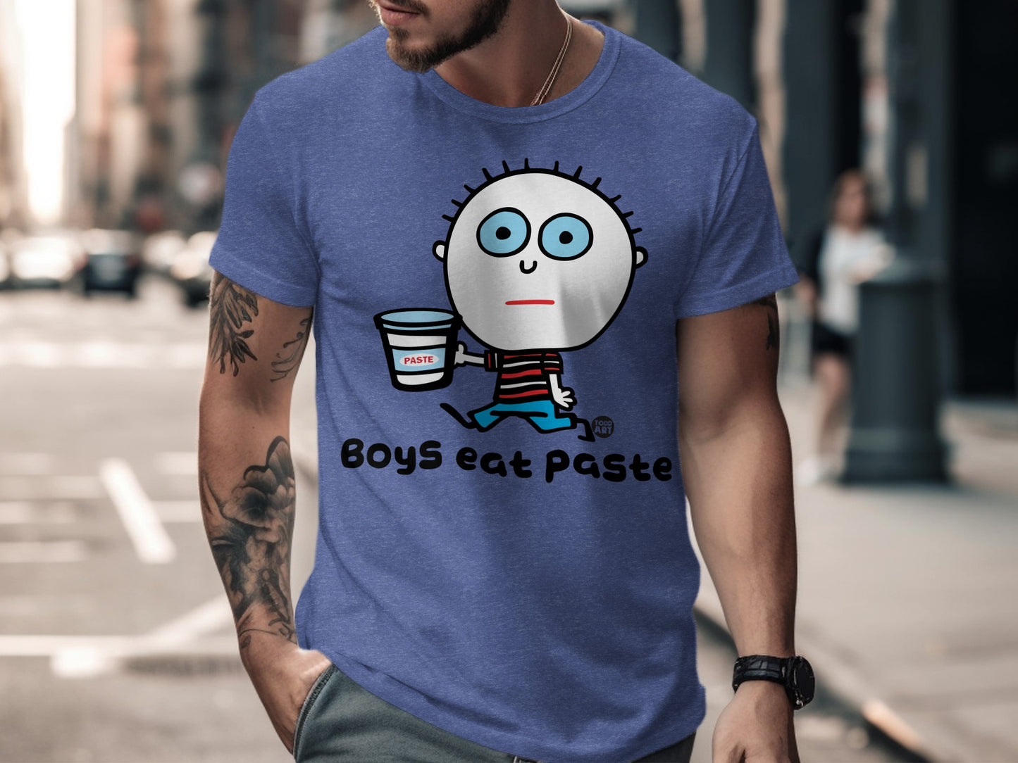 Boys Eat Paste Funny Cartoon Graphic Tee