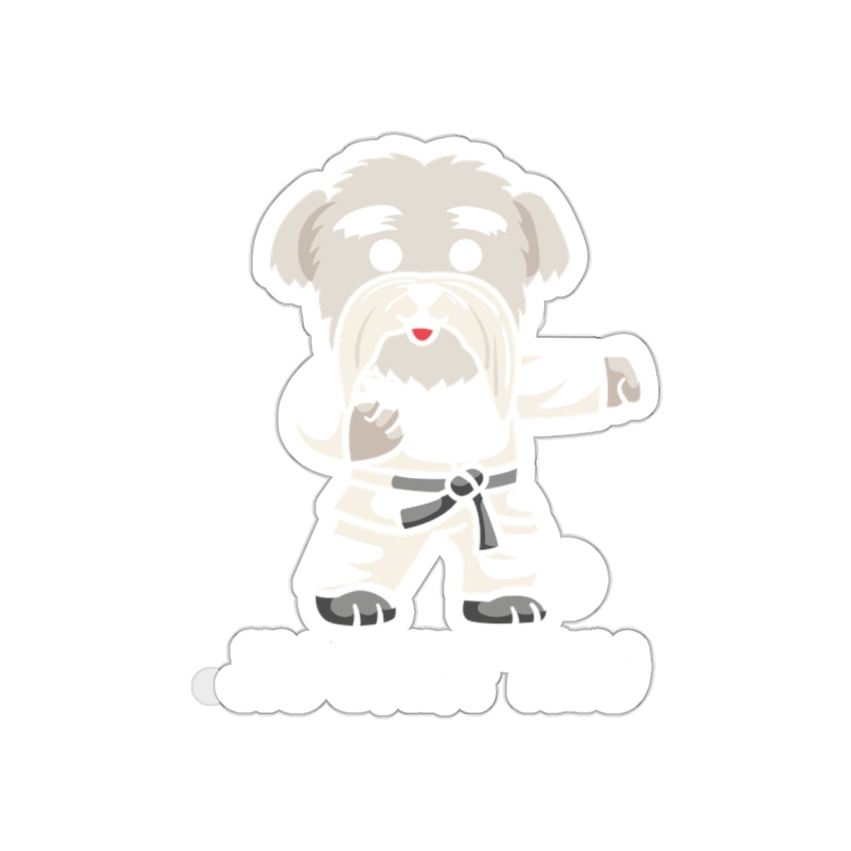 Adorable Martial Arts Dog Cartoon Sticker