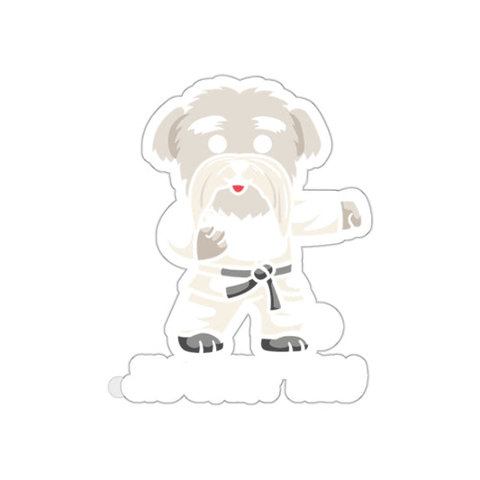 Adorable Martial Arts Dog Cartoon Sticker