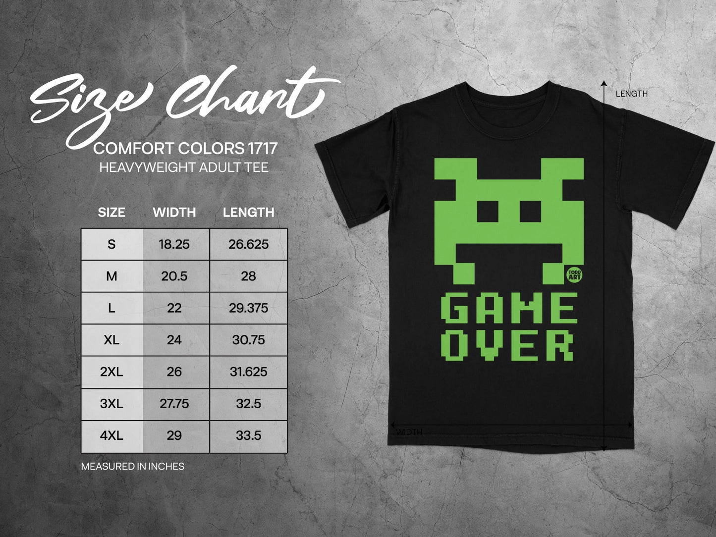 Retro Game Over Graphic Heavyweight Adult Tee