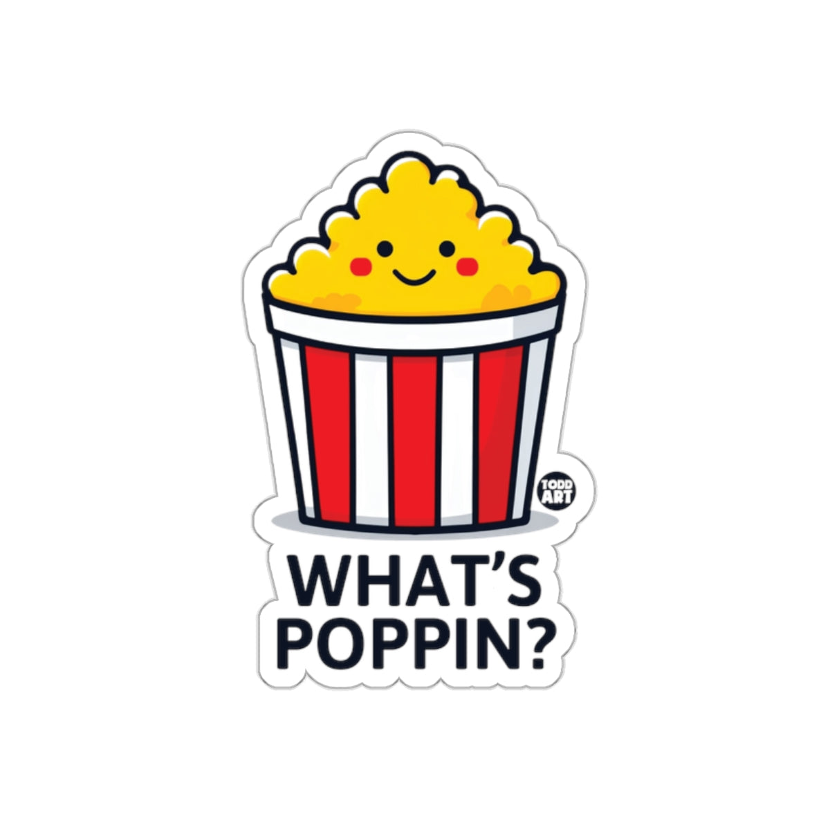 What's Poppin? Popcorn Smiling Sticker Decal