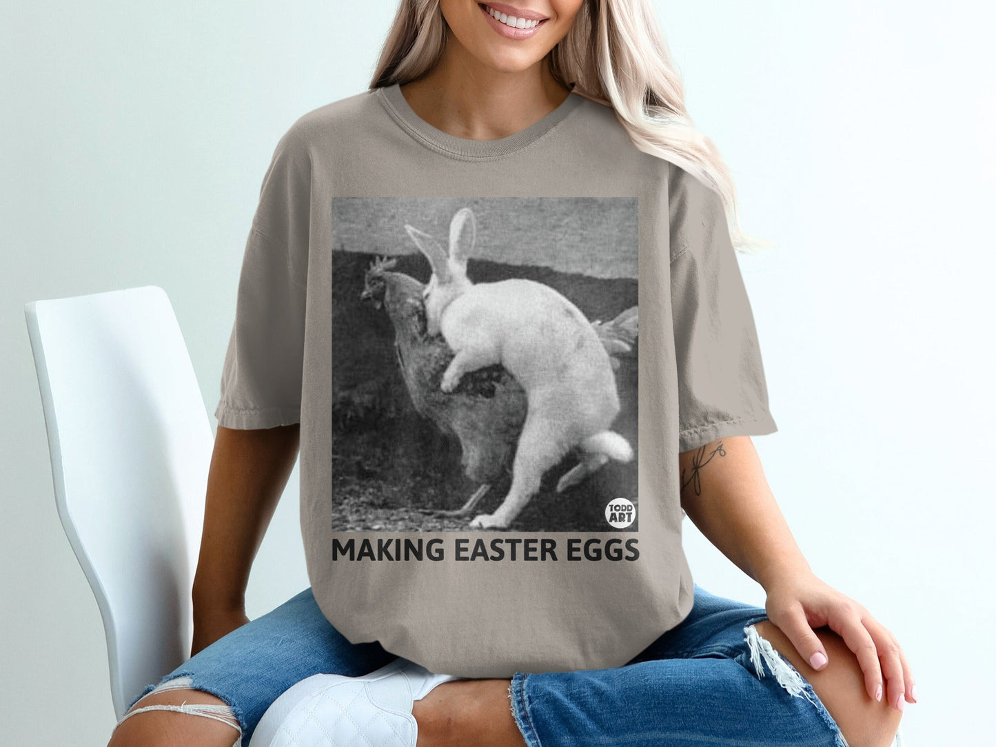 Making Easter Eggs Funny Graphic T-shirt Design