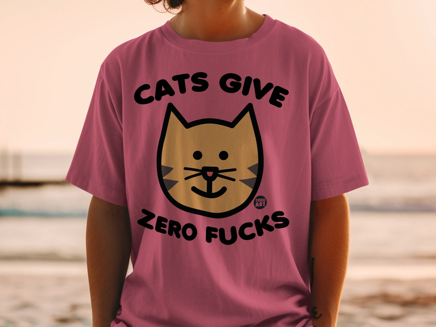Cats Give Zero Fucks Graphic Design T-shirt
