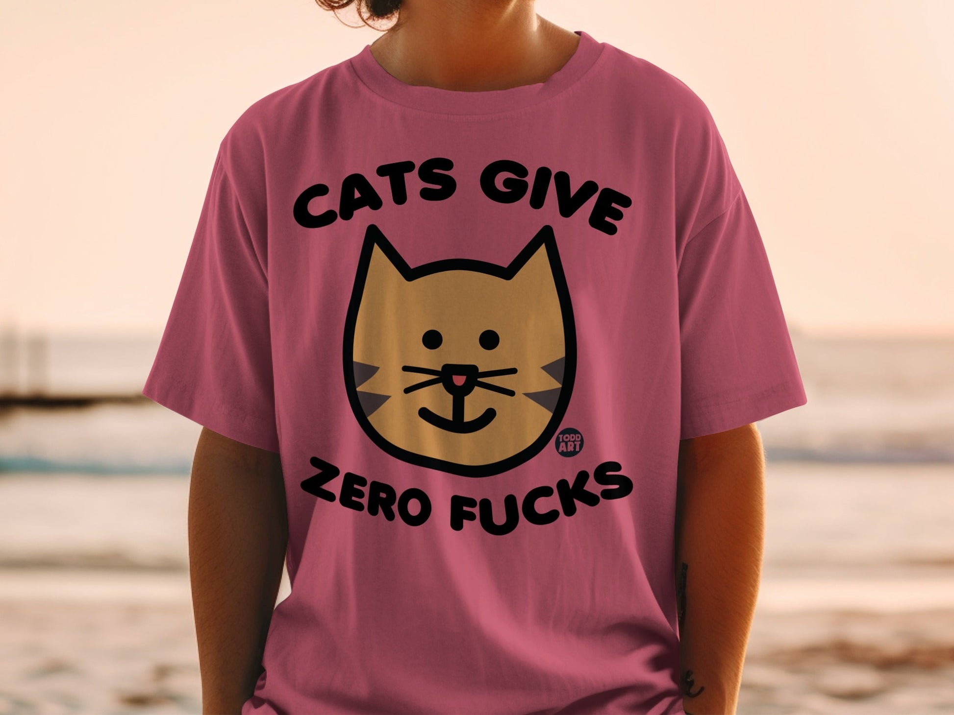 Cats Give Zero Fucks Graphic Design T-shirt