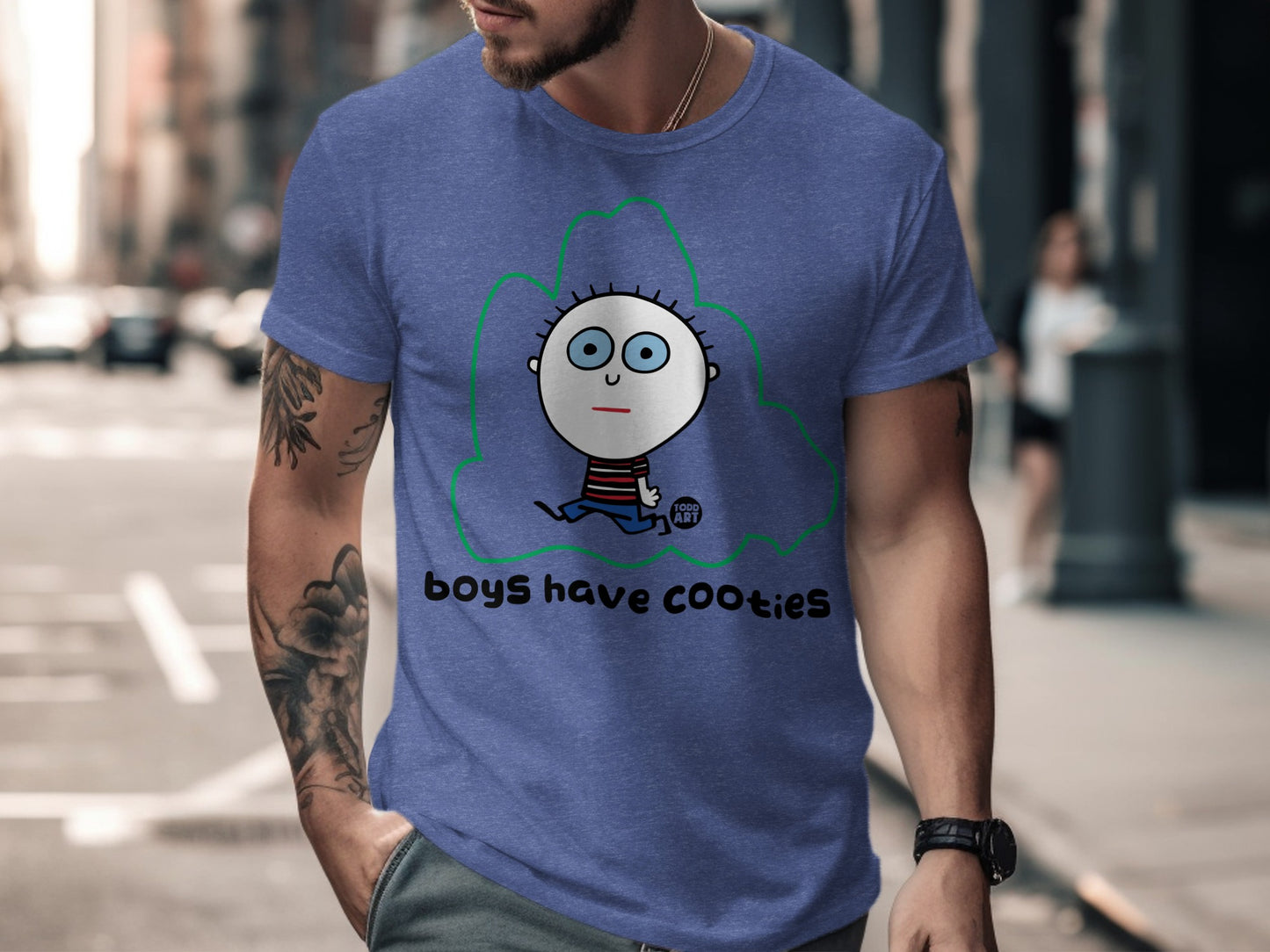 Fun Boys Have Cooties Cartoon Graphic T-Shirt