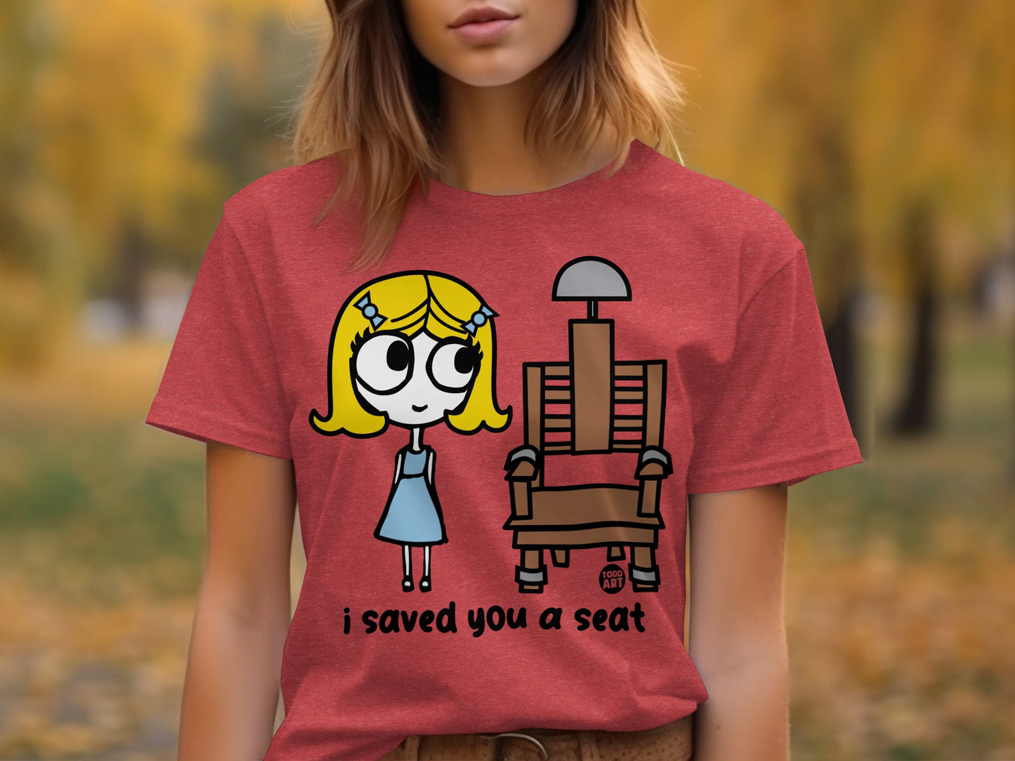 I saved you a seat funny cartoon graphic shirt