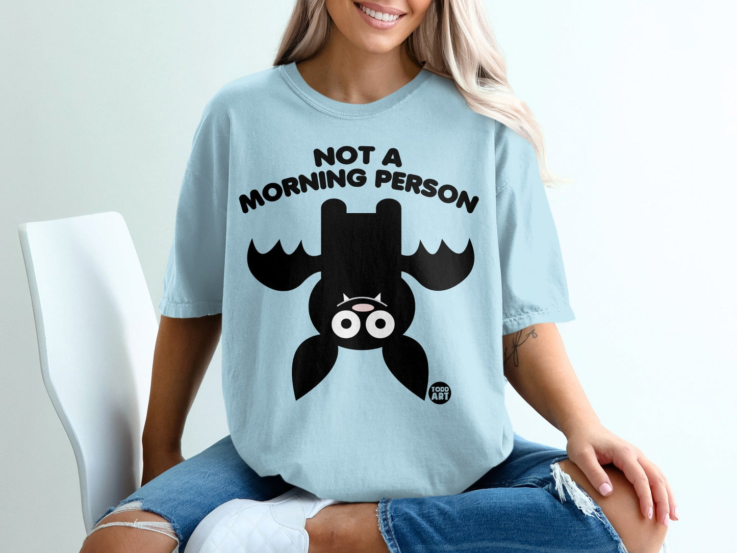 Not A Morning Person Bat Graphic T-shirt