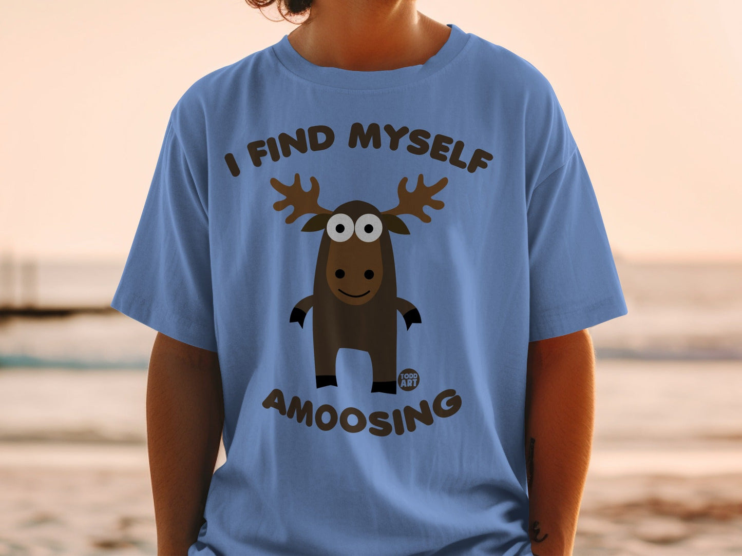 Funny I Find Myself Amoosing Moose Graphic T-shirt Product
