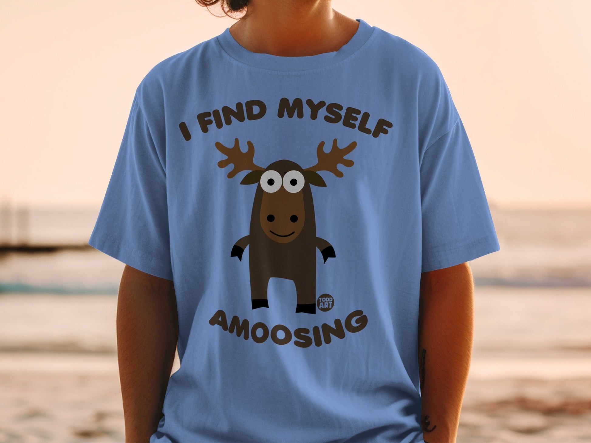 Funny I Find Myself Amoosing Moose Graphic T-shirt Product