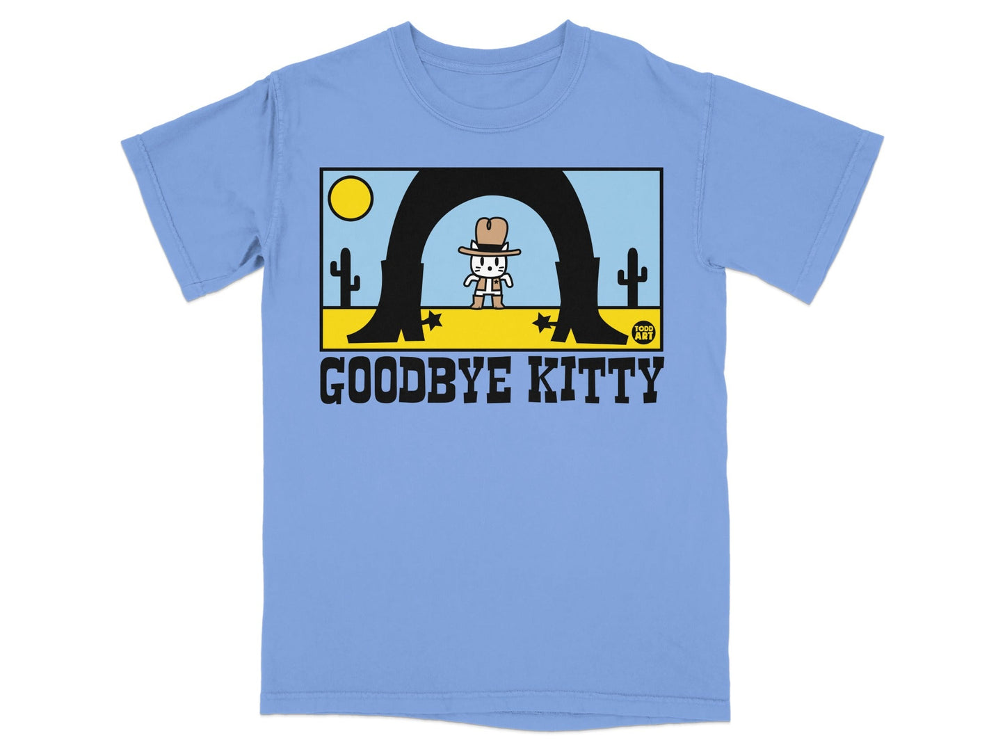 Goodbye Kitty Western Cartoon Design T-Shirt