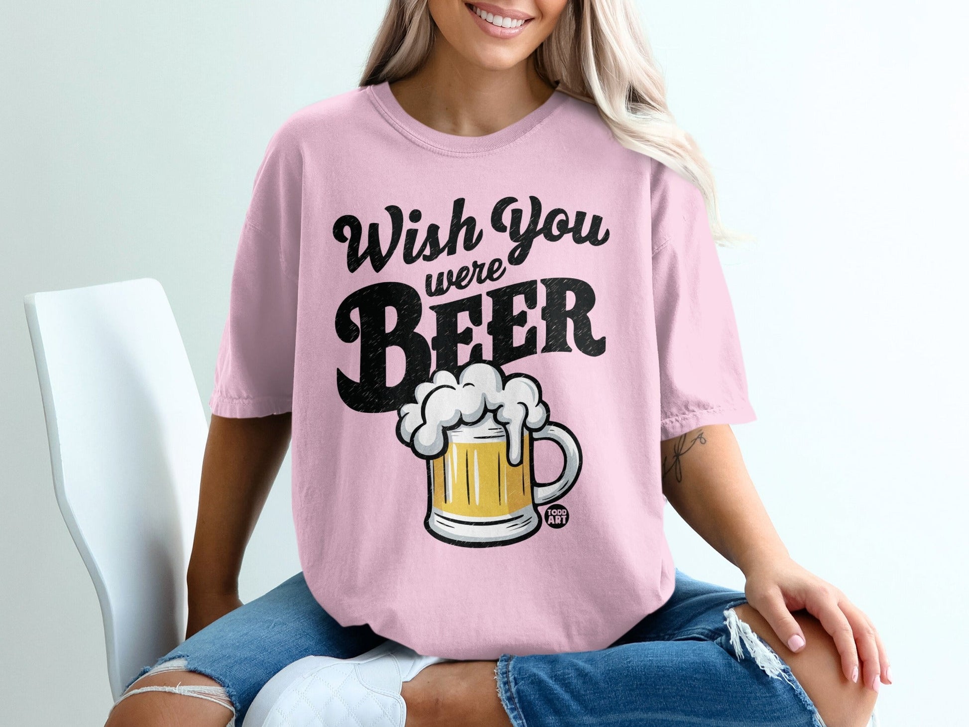 Wish You Were Beer Graphic T-Shirt for Casual Wear