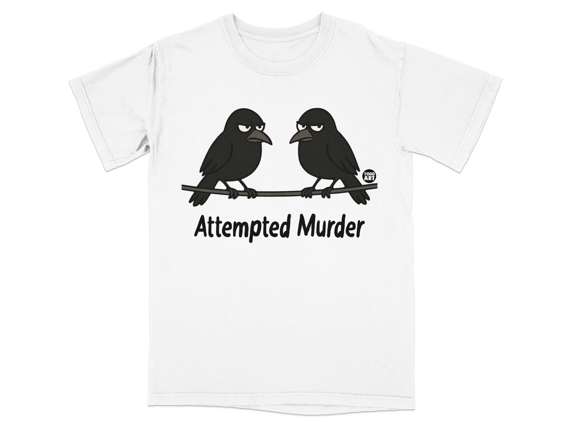 Attempted Murder Cartoon Crow T-Shirt