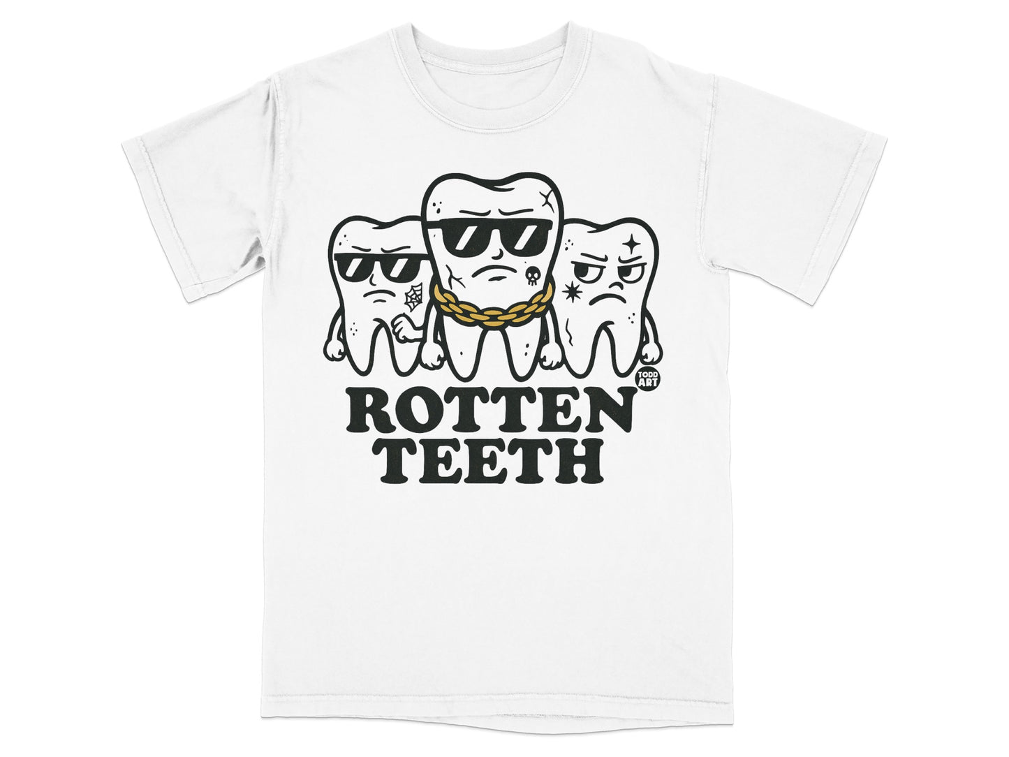 Cool Teeth Sunglasses Gold Chain Rotten Teeth Art product type