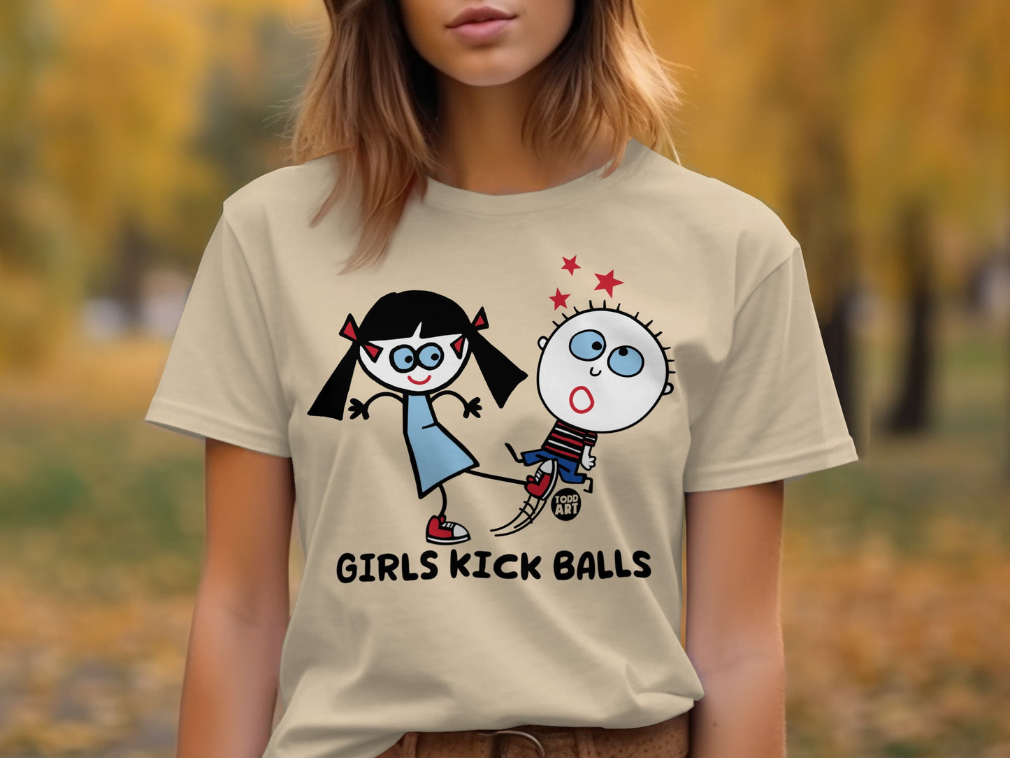 Girls Kick Balls Graphic Tee for Kids and Adults