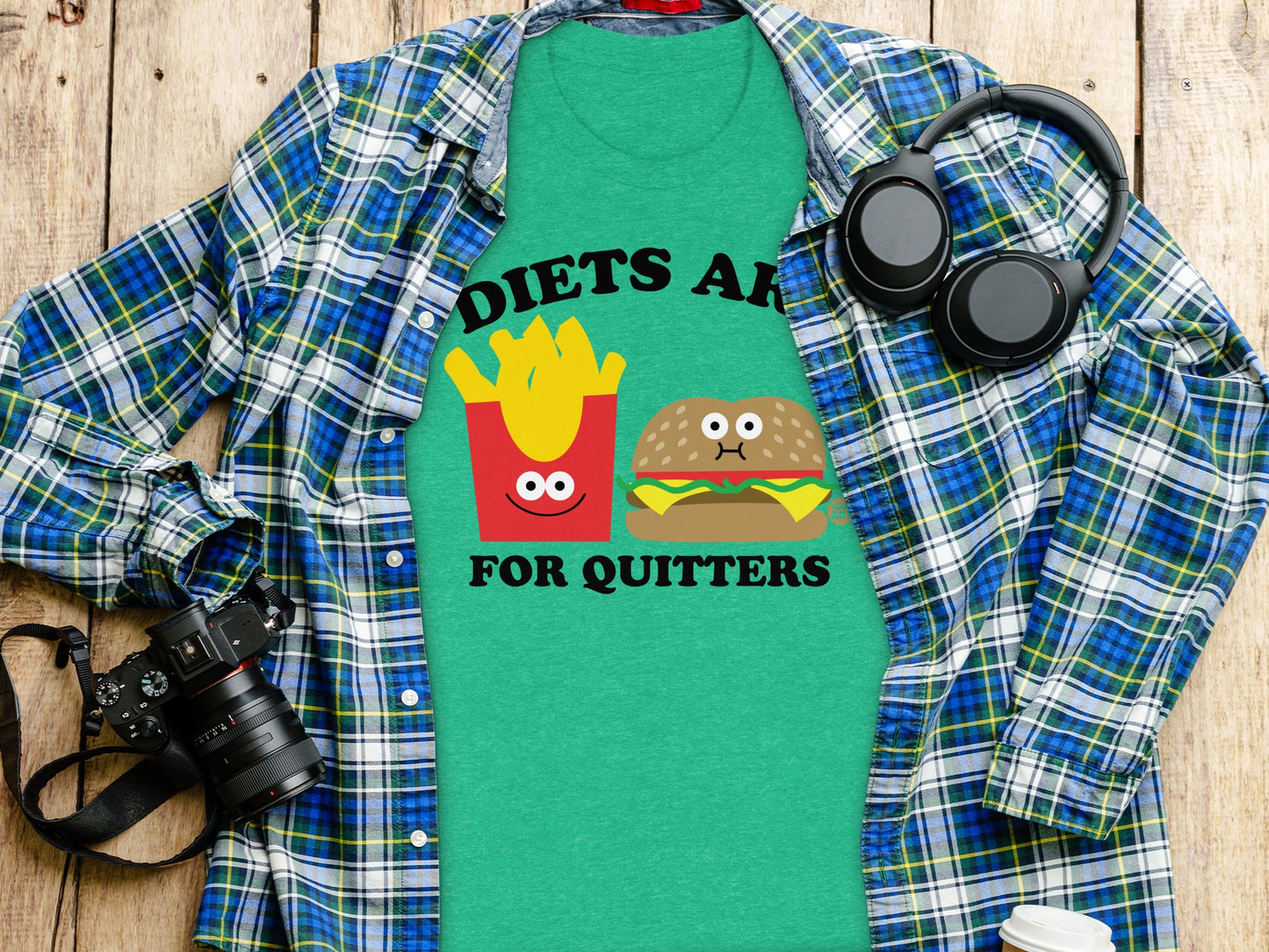 Funny Fast Food Graphic Tee Diets Are For Quitters Shirt