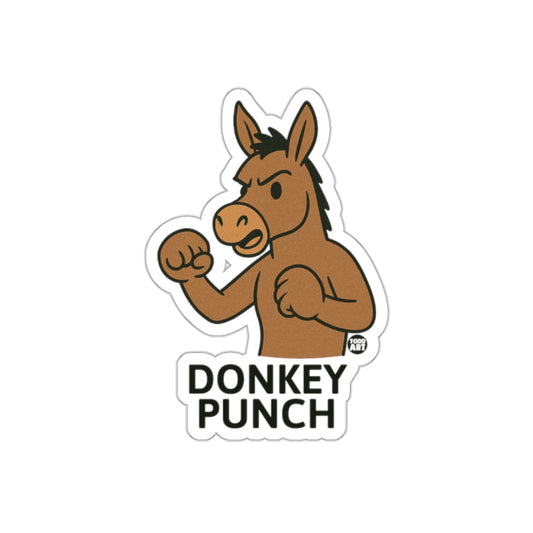 Angry Donkey Punch Cartoon Design Art Sticker