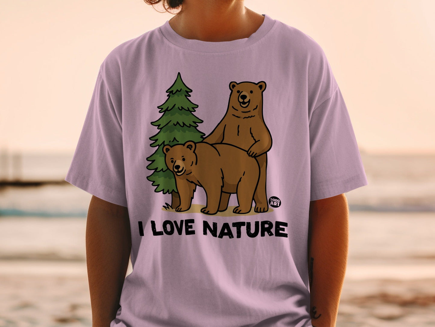 I Love Nature Bears Graphic Tee Todd Art Shirt