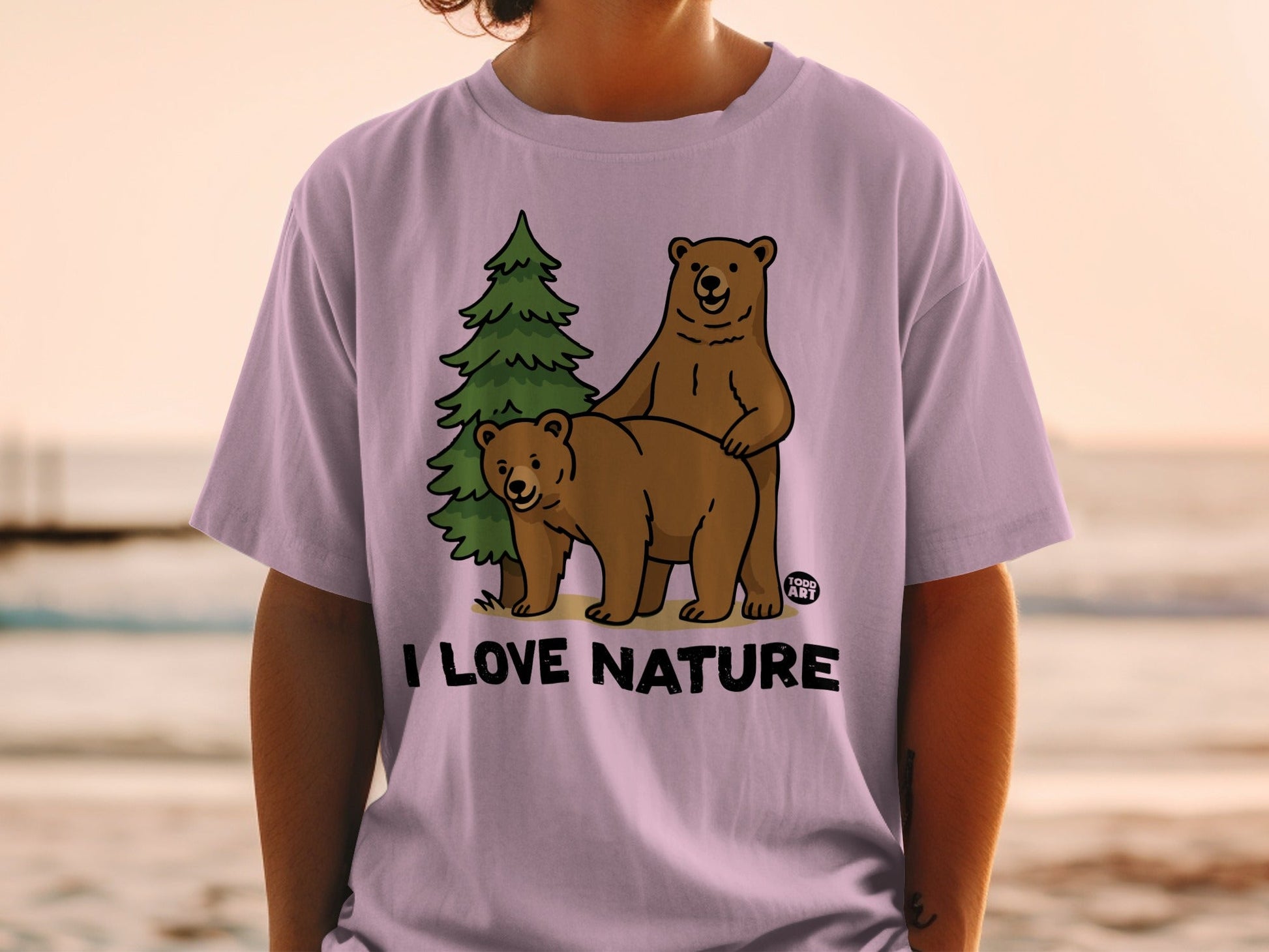I Love Nature Bears Graphic Tee Todd Art Shirt