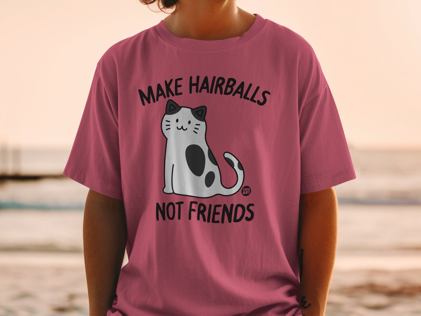 Make Hairballs Not Friends Cat Graphic Tee