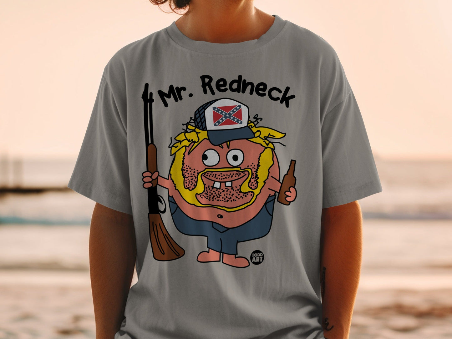 Mr. Redneck Cartoon Character Funny T-Shirt