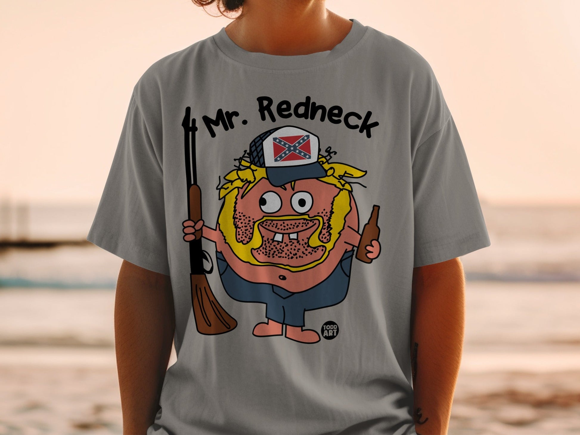 Mr. Redneck Cartoon Character Funny T-Shirt