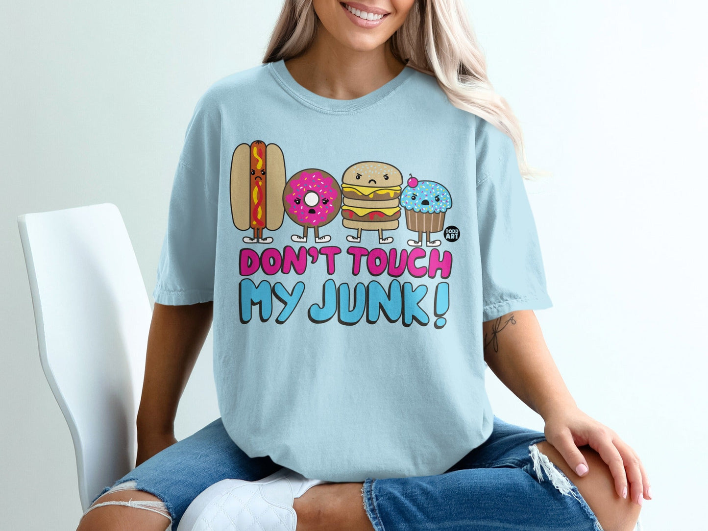 Don't Touch My Junk Cute Food Graphic T-Shirt