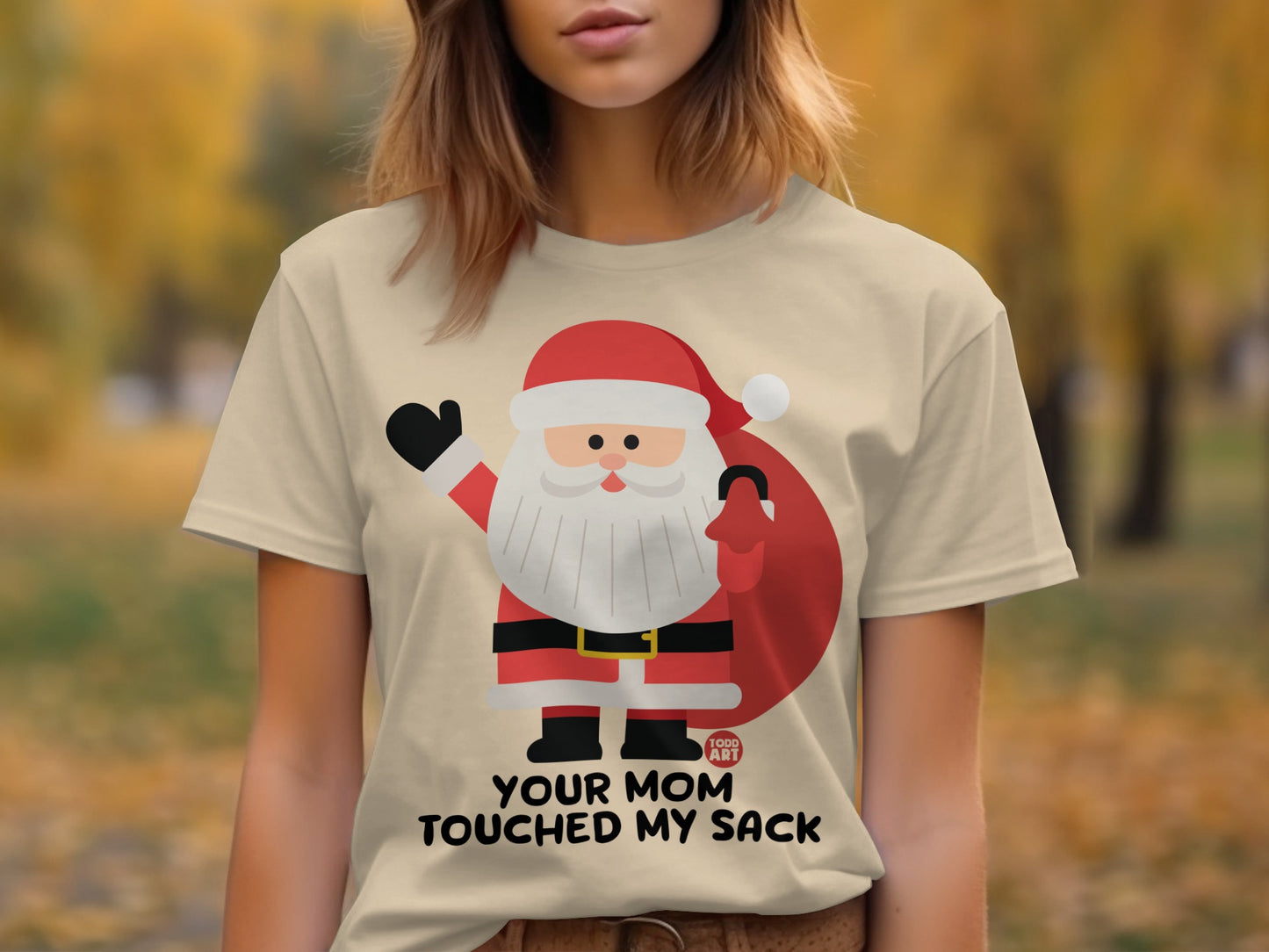 Your Mom Touched My Sack Funny Santa T-Shirt