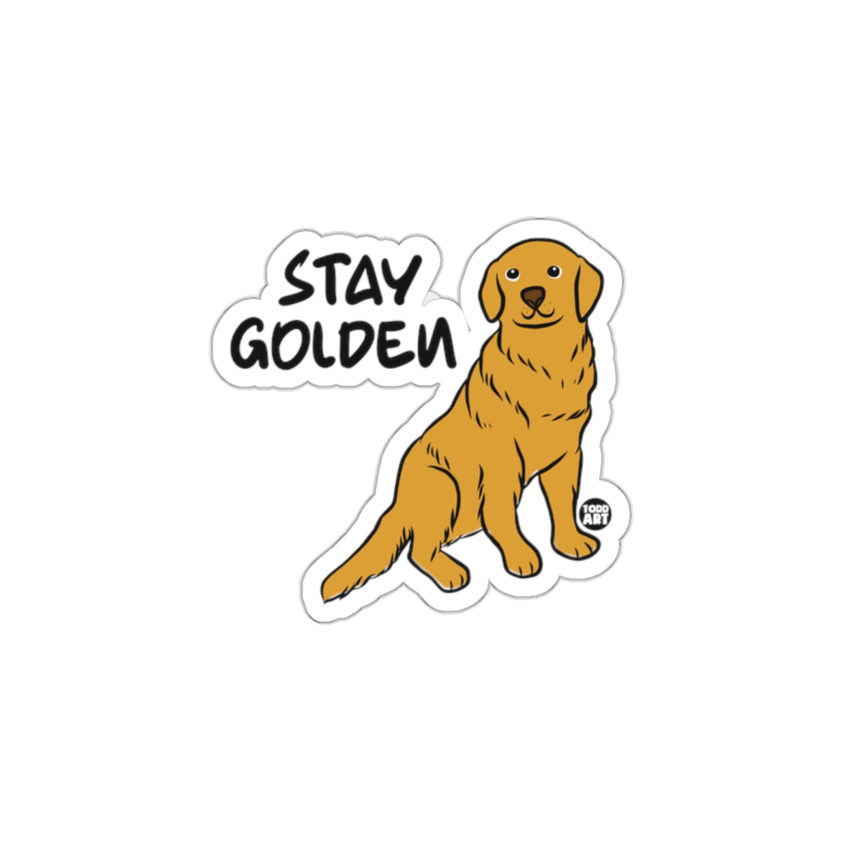 Stay Golden with Cute Golden Retriever Sticker