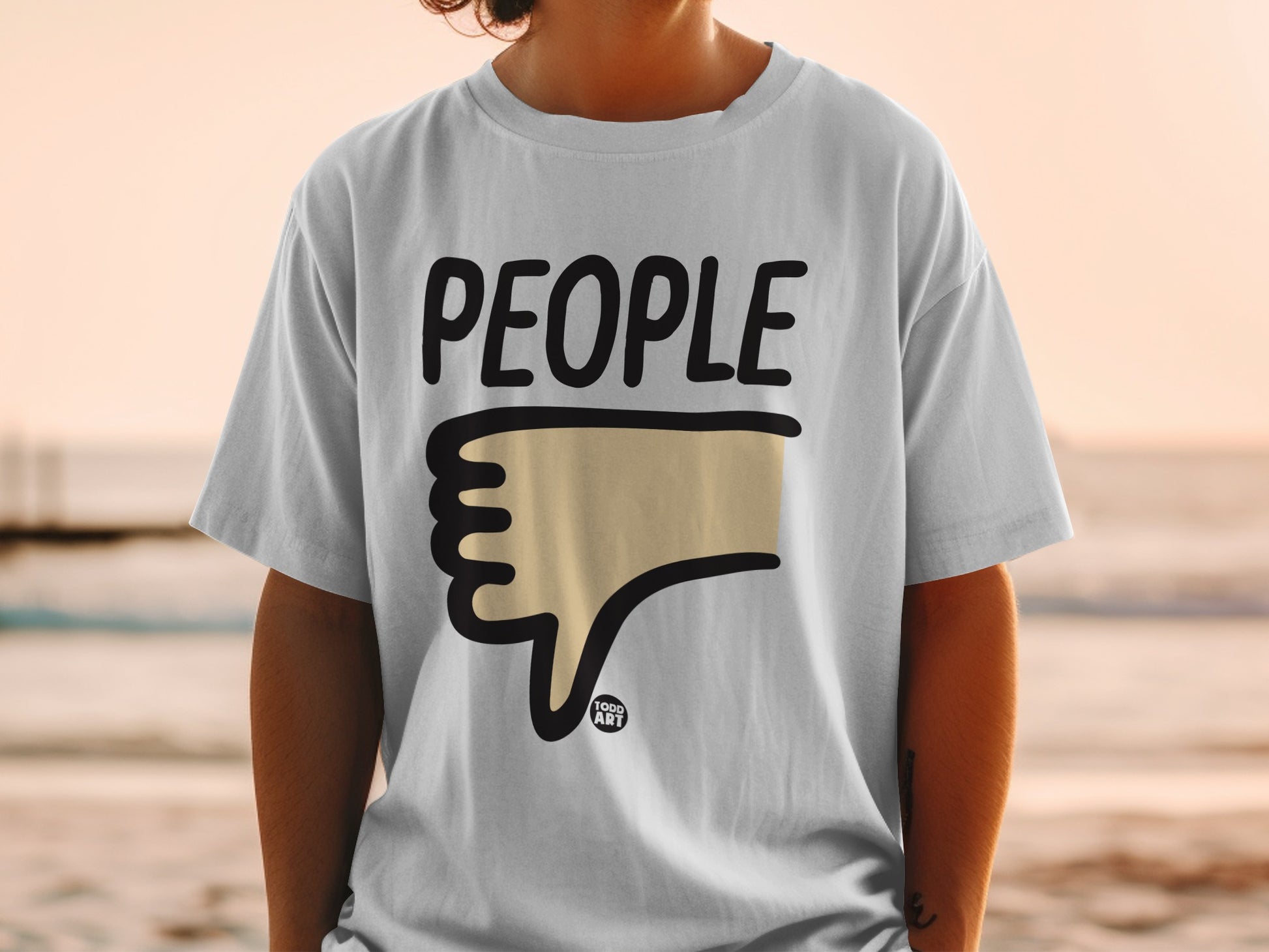 PEOPLE Thumbs Down TODD ART White Background product type
