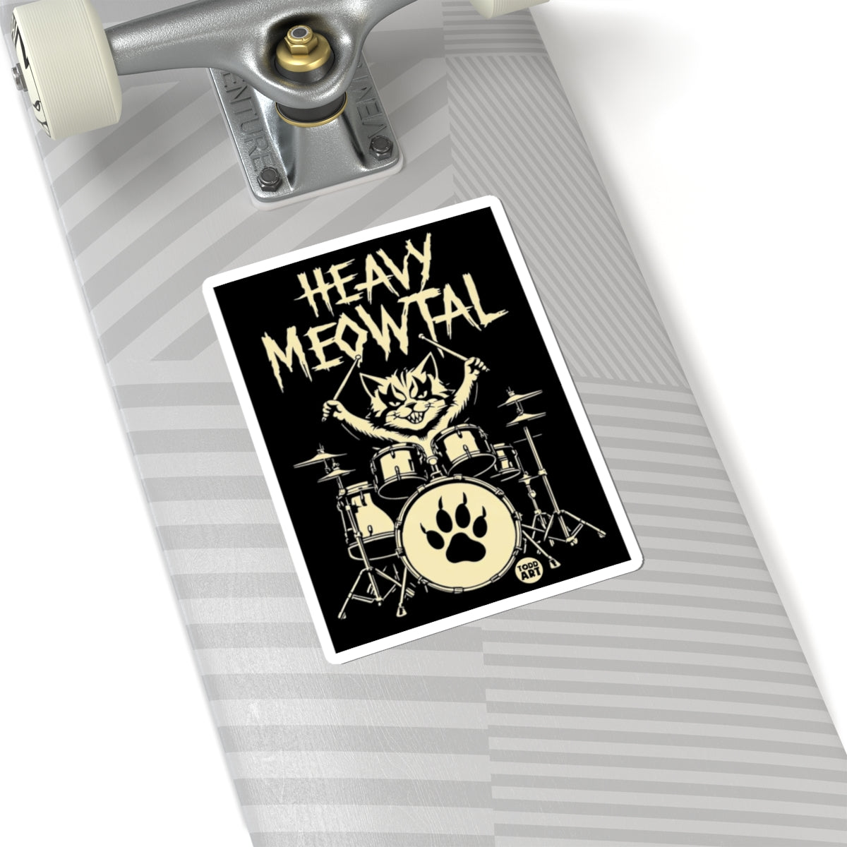 Drum CatTodd Art Sticker