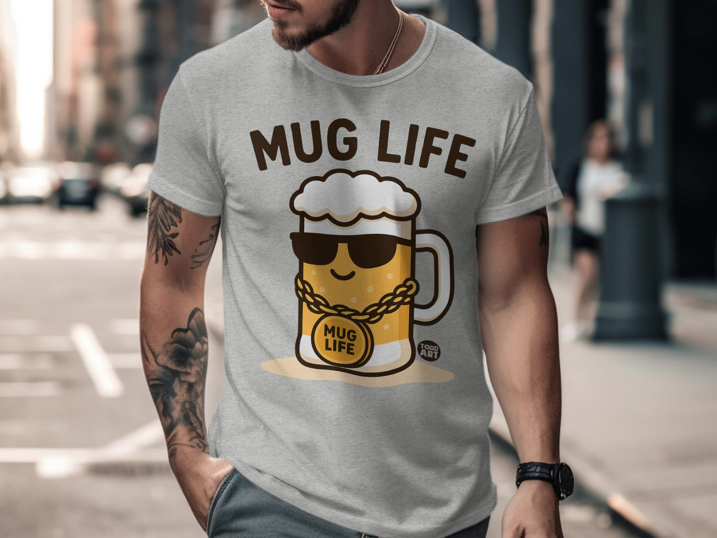 Mug Life Graphic T-Shirt Funny Beer Mug Life Design