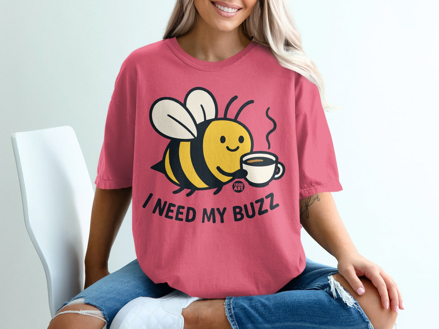 I Need My Buzz Bee Coffee Graphic T-Shirt