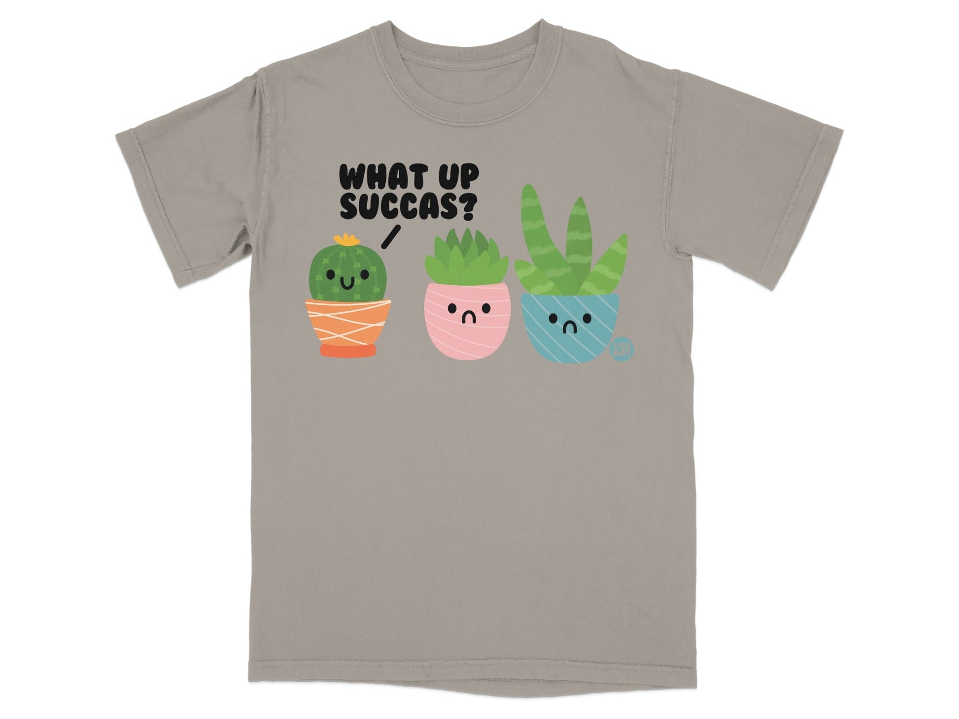 Cute Potted Succulents What Up Succas Design T-Shirt