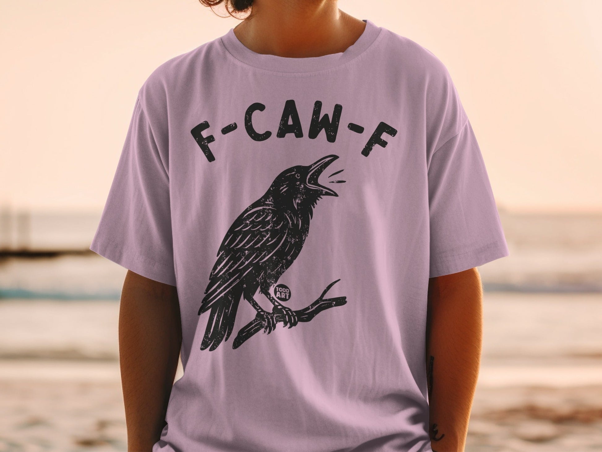 F-CAW-F Raven Graphic Print Short Sleeve Shirt