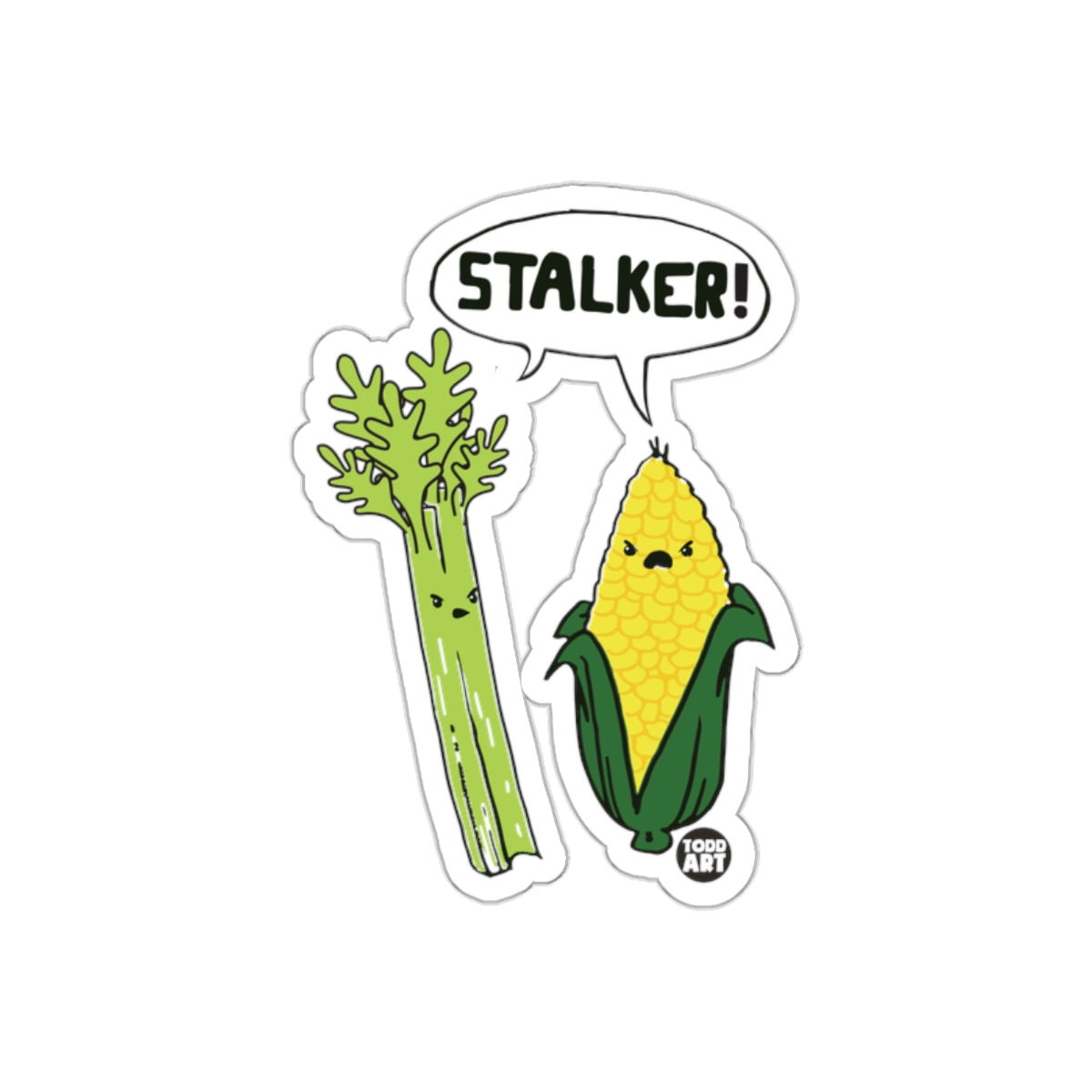 Funny Stalker Vegetable Cartoon Sticker Decal