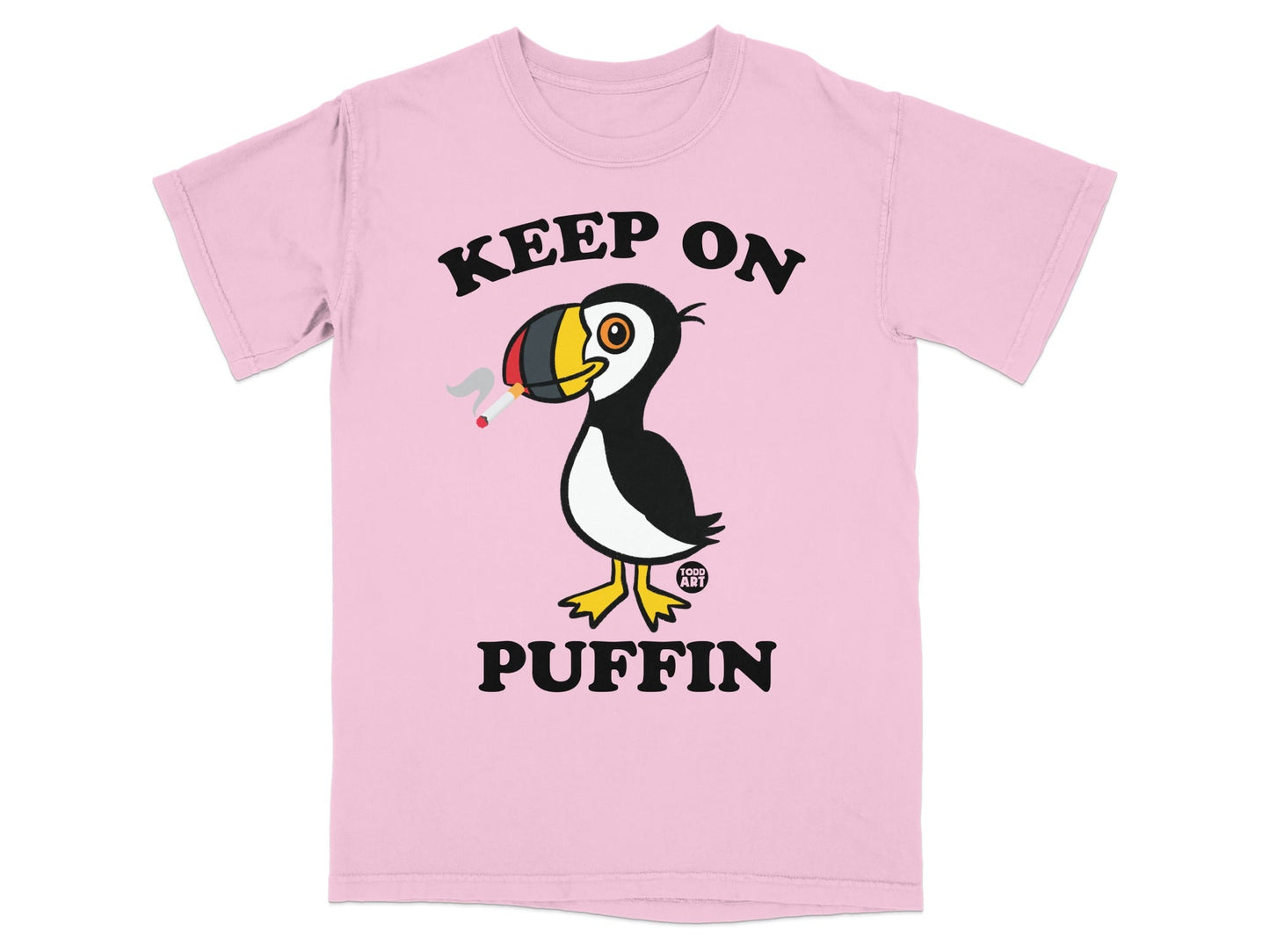Keep On Puffin Smoking Bird Graphic T-shirt