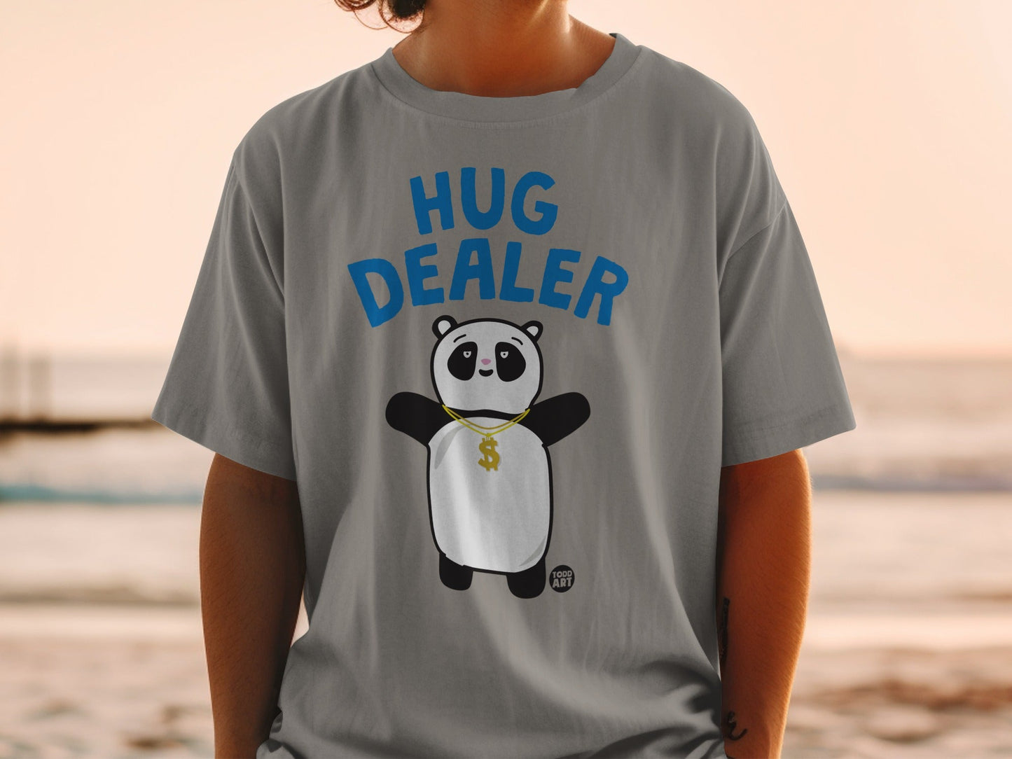 Hug Dealer Cute Panda Graphic T-Shirt for Casual Wear