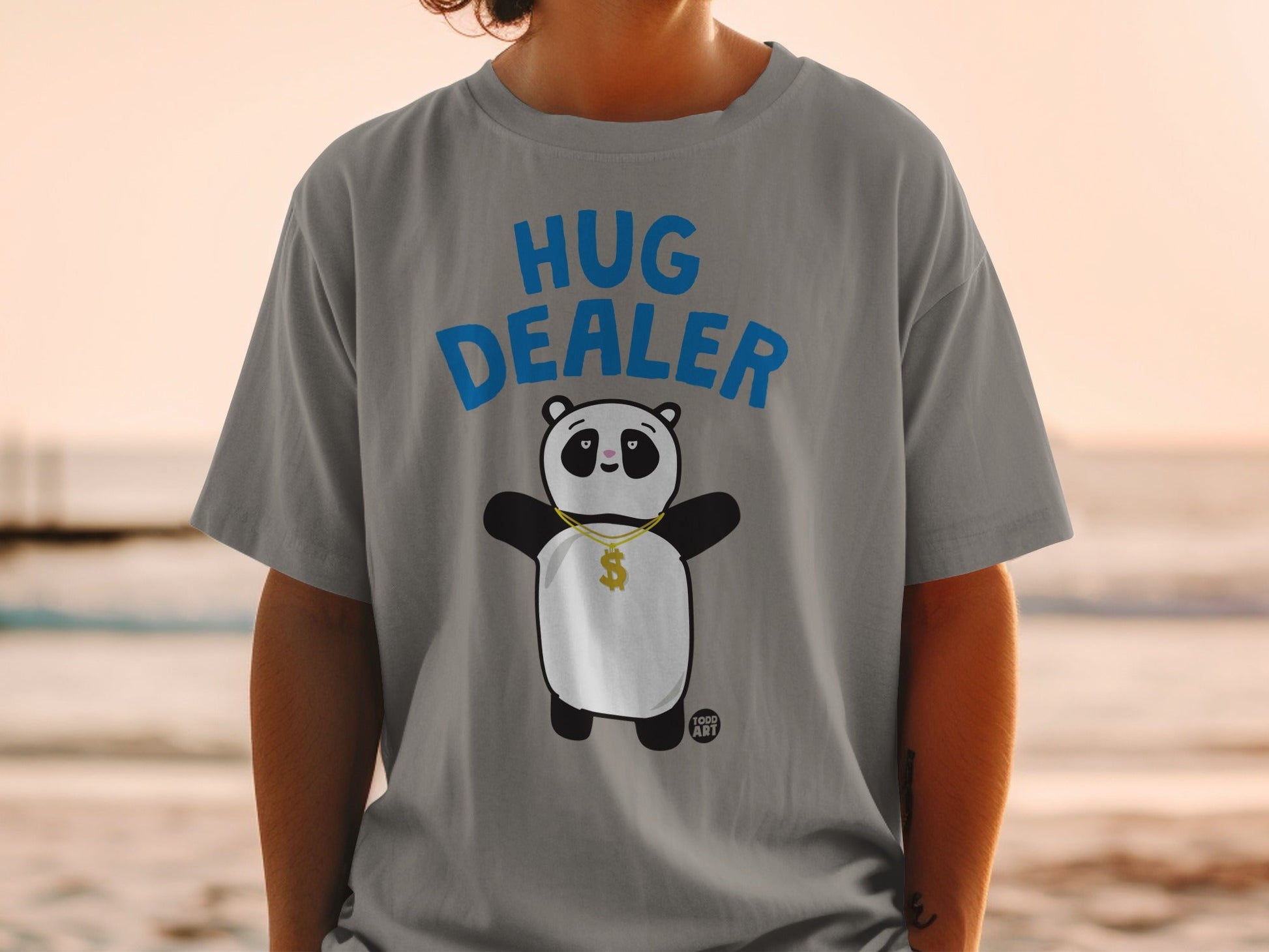 Hug Dealer Cute Panda Graphic T-Shirt for Casual Wear
