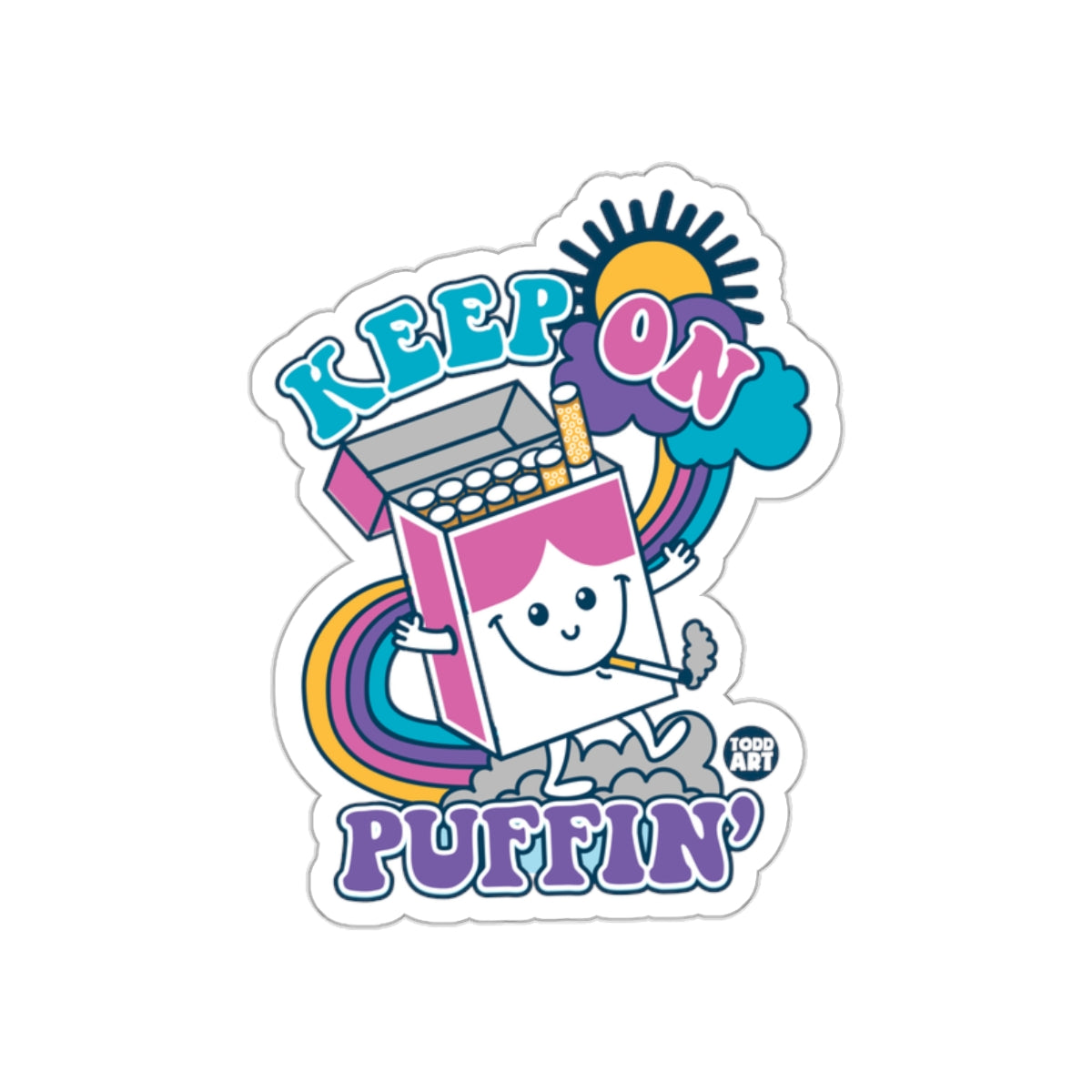 Keep On Puffin Rainbow Cute Cartoon sticker
