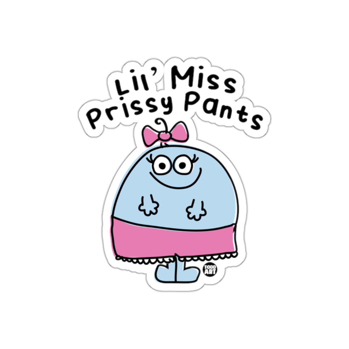 Lil Miss Prissy Pants Cartoon Character Sticker