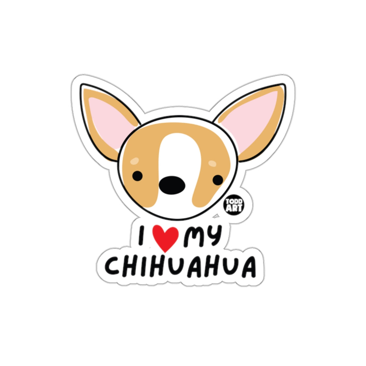 I Love My Chihuahua Cute Dog Sticker