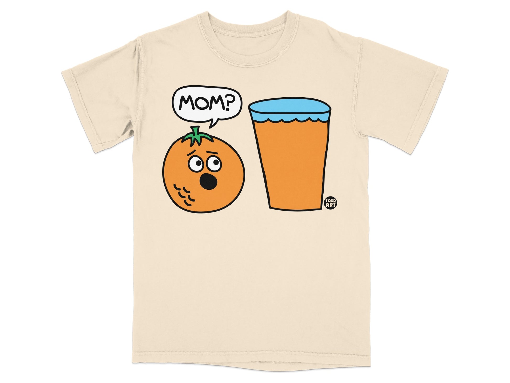 Worried Orange Mom Juice Todd Art Creative T-shirt