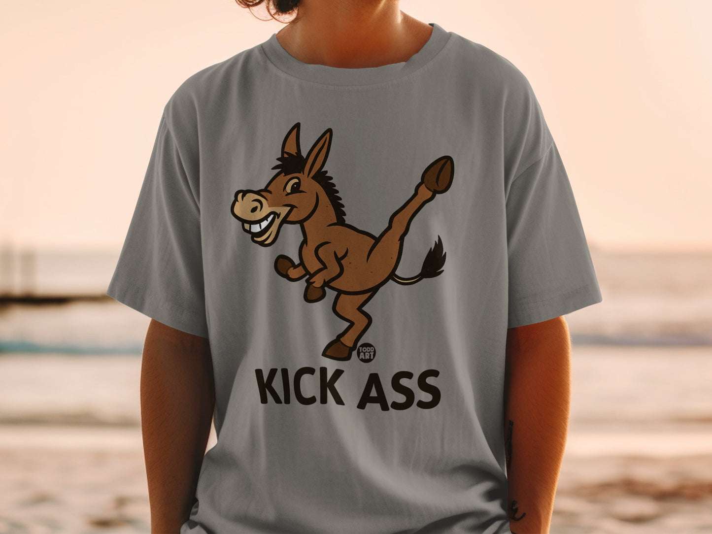 Kick Ass Todd Art Donkey Graphic Shirt