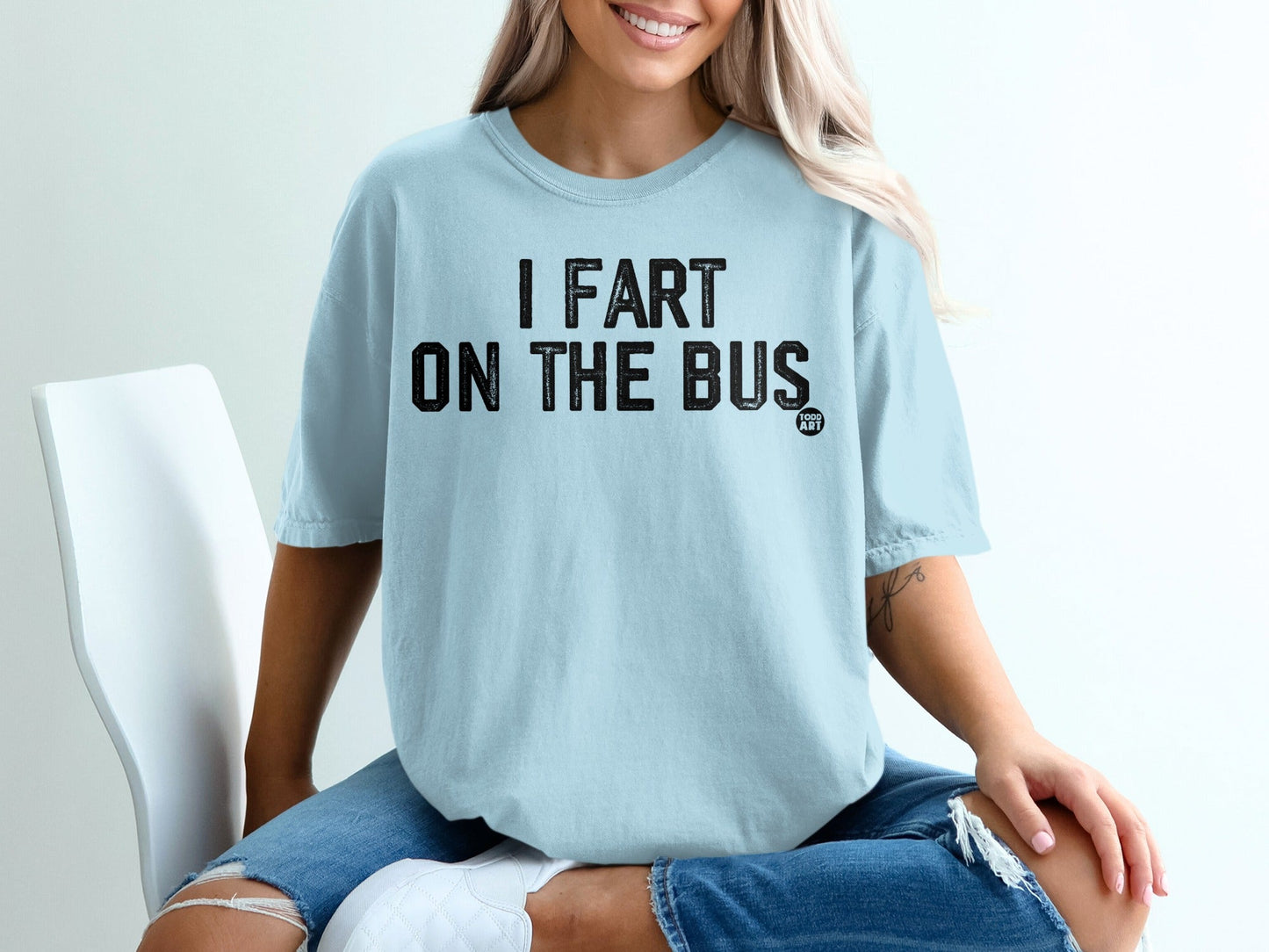 Funny Graphic 'I Fart On The Bus' Meme T-Shirt