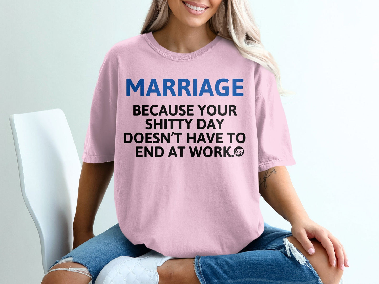 Funny Marriage Quote Shirt for Work Stress Relief
