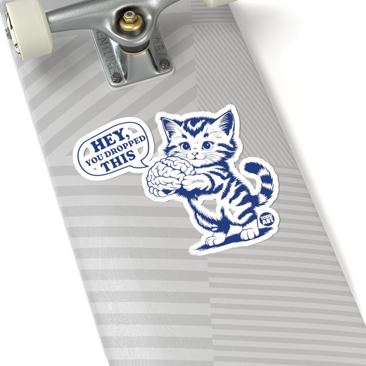 Cat Holding BrainTodd Art Sticker