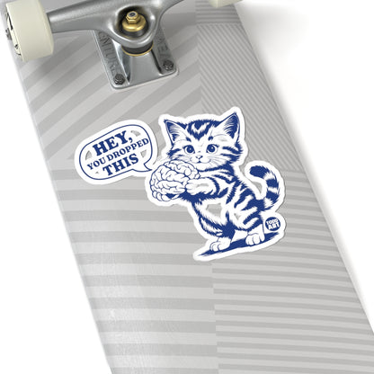 Cat Holding BrainTodd Art Sticker